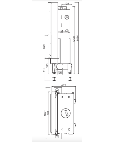 INSERT CHEMINÉE PORTE GUILLOTINE NEMO 6 XL chauffage central 18/14 kW