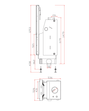 INSERT CHEMINÉE PORTE GUILLOTINE NEMO 8 chauffage central 12/5 kW