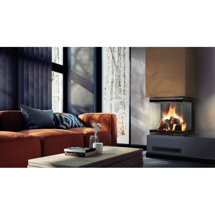 Insert cheminée à bois 3 côtés vitrées, Porte guillotine, 10 kW NOLWENN Insert cheminée à bois 3 côtés vitrées, Porte guillotine, 10 kW NOLWENN