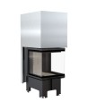 Insert cheminée à bois 3 côtés vitrées, Porte guillotine, 10 kW NOLWENN