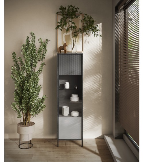 Vitrine ETNA 55 cm Plomb, gypse et ardoise