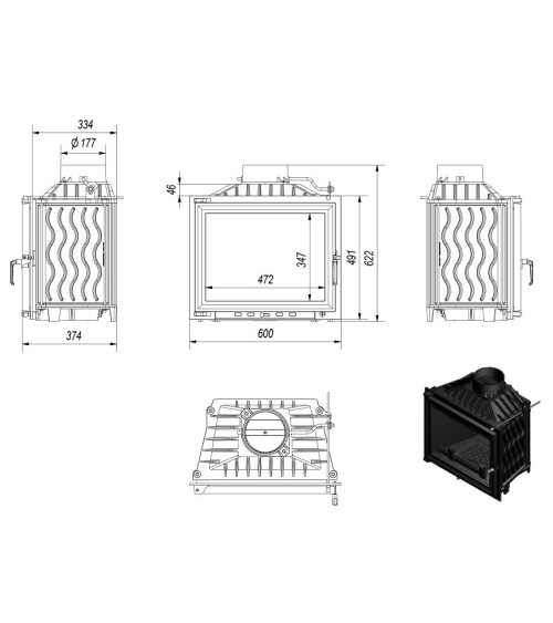 Insert cheminée TANEK 13 kw
