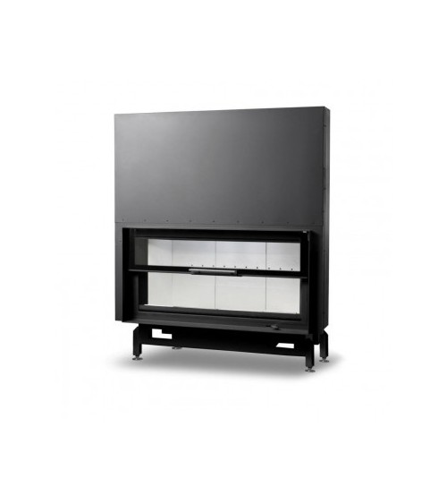 Insert cheminées à bois MB 130CM porte guillotine 21 kW + 4 bouches récupération de chaleur