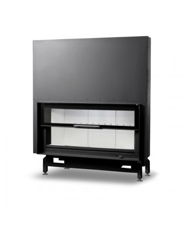 Insert cheminées à bois MB 130CM porte guillotine 21 kW + 4 bouches récupération de chaleur