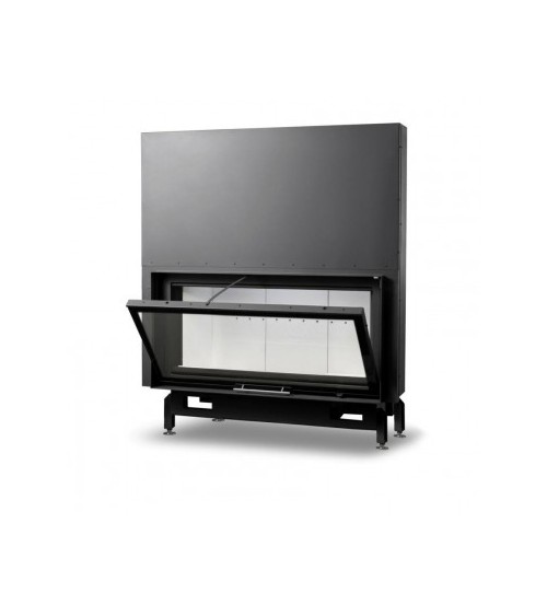 Insert cheminées à bois MB 130CM porte guillotine 21 kW + 4 bouches récupération de chaleur