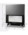 Insert cheminées à bois MB 130CM porte guillotine 21 kW + 4 bouches récupération de chaleur