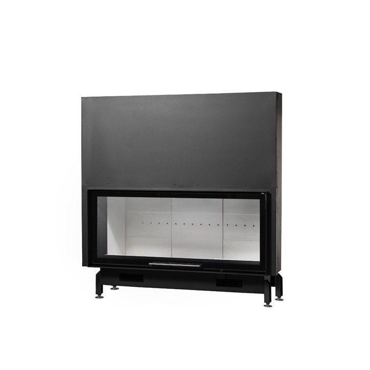 Insert cheminées à bois MB 160 CM porte guillotine 21 kW + 8 bouches recuperateur de chaleur Insert cheminées à bois MB 160 CM porte guillotine 21 kW + 8 bouches recuperateur de chaleur