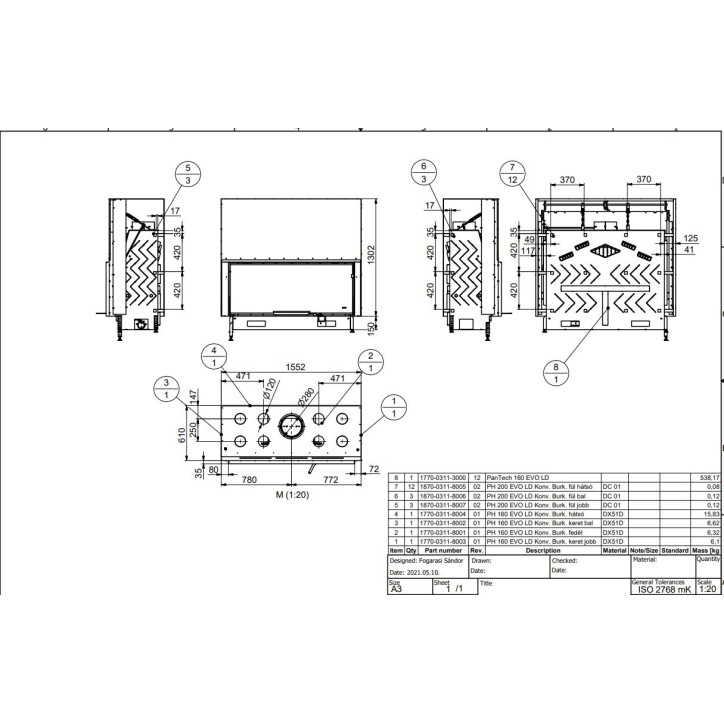 Insert cheminées à bois MB 160 CM porte guillotine 21 kW + 8 bouches recuperateur de chaleur Insert cheminées à bois MB 160 CM porte guillotine 21 kW + 8 bouches recuperateur de chaleur