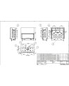 Insert cheminées à bois MB 160 CM porte guillotine 21 kW  + 8 bouches recuperateur de chaleur