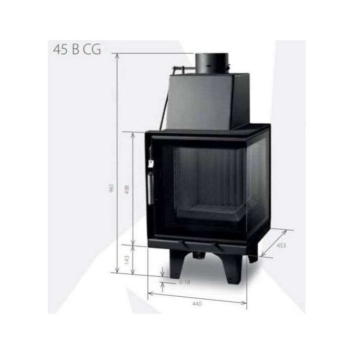 Insert de cheminée 45 B CG d150 44 CM  6kW