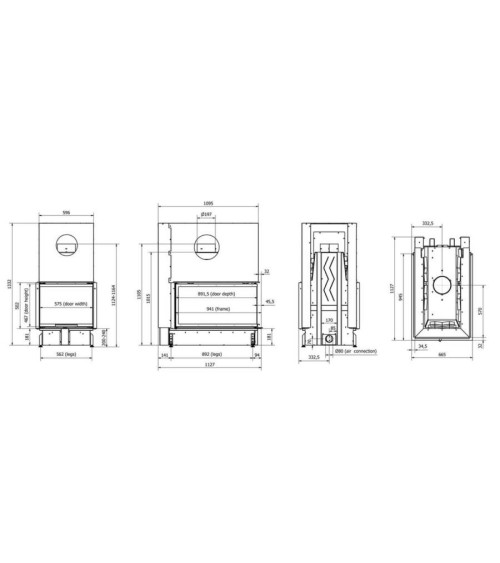 Insert de cheminée 100 EVO V LD d200 110 CM  14kW PREMIUM