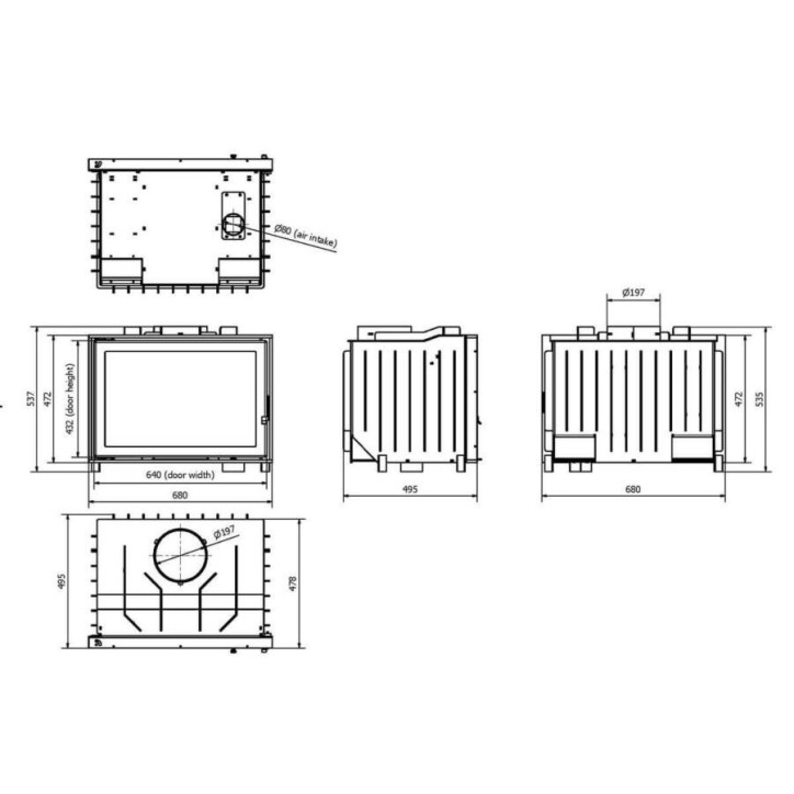 Insert de cheminée PanBox 68 CM  7kW