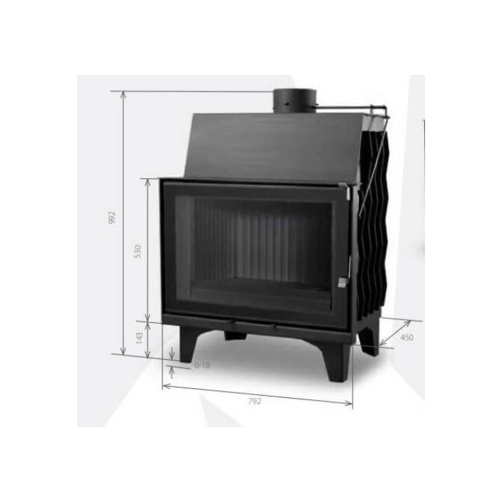 Insert de cheminée 80 CM B d200  10 kW