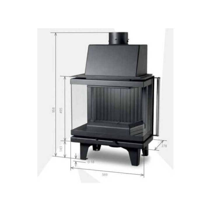 Insert de cheminée 60 BU d150 57 CM  6 kW