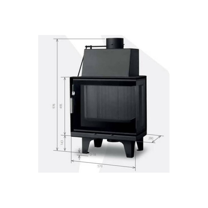 Insert de cheminée 60 B CGR d150 57 CM  6kW