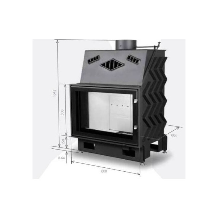 Insert de cheminée 80 CM EVO  17kW