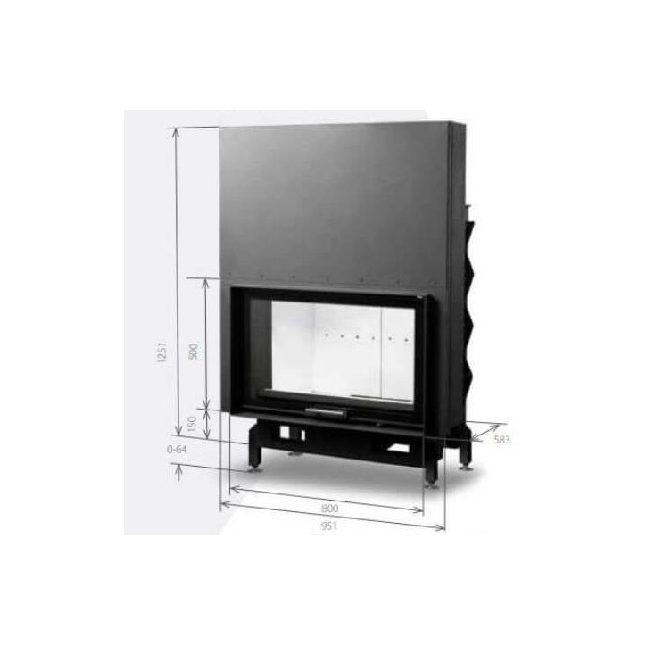 Insert de cheminée 100 EVO LD d200 96 CM 17kW design haut de gamme Insert de cheminée 100 EVO LD d200 96 CM 17kW design haut de gamme