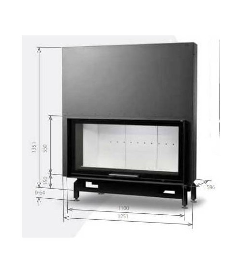 Insert de cheminée 130 cm EVO LD d200    21kW