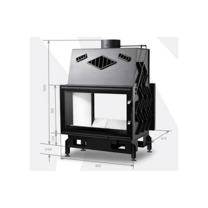 Insert de cheminée 80 CM EVO 2D TUNNEL 17kW Insert de cheminée 80 CM EVO 2D TUNNEL 17kW