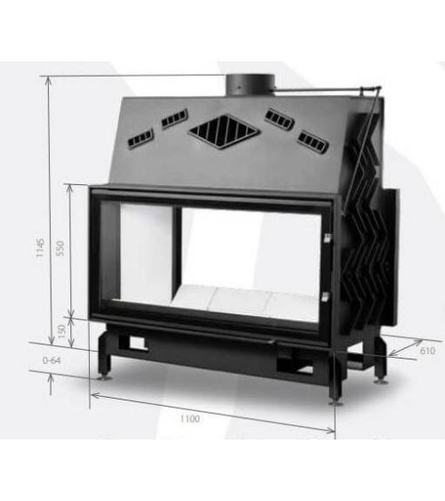Insert de cheminée 110 CM EVO 2D TUNNEL d200  21kW