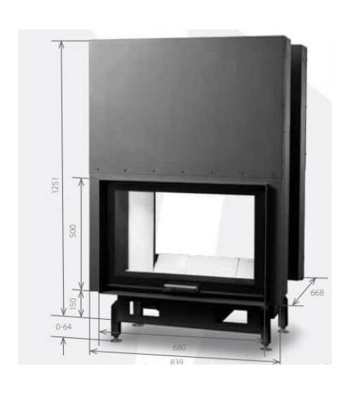 Insert de cheminée 80 EVO 2LD TUNNEL 84 CM 12kW design haut de gamme