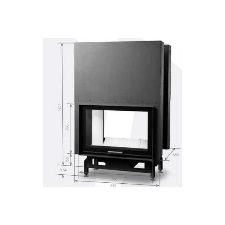 Insert de cheminée 80 EVO 2LD TUNNEL 84 CM 12kW design haut de gamme Insert de cheminée 80 EVO 2LD TUNNEL 84 CM 12kW design haut de gamme