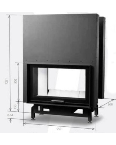 Insert de cheminée 130 EVO 2LD TUNNEL d200 126 CM 14kW design haut de gamme