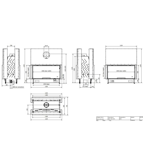 Insert de cheminée 130 EVO 2LD TUNNEL d200 126 CM 14kW design haut de gamme