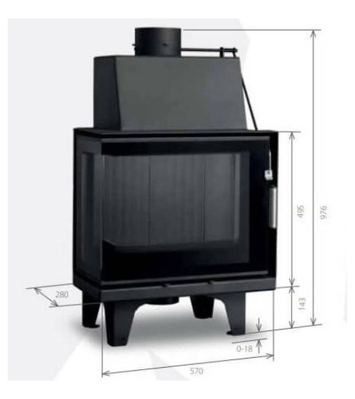 Insert de cheminée 60 B CGL d150 57 CM  6kW