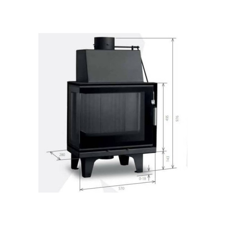 Insert de cheminée 60 B CGL d150 57 CM  6kW