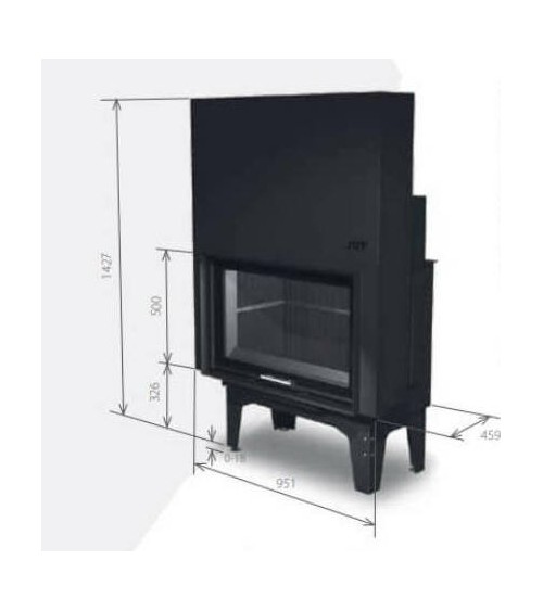 Insert de cheminée 100 JOY LD 96 CM  7kW porte relevable