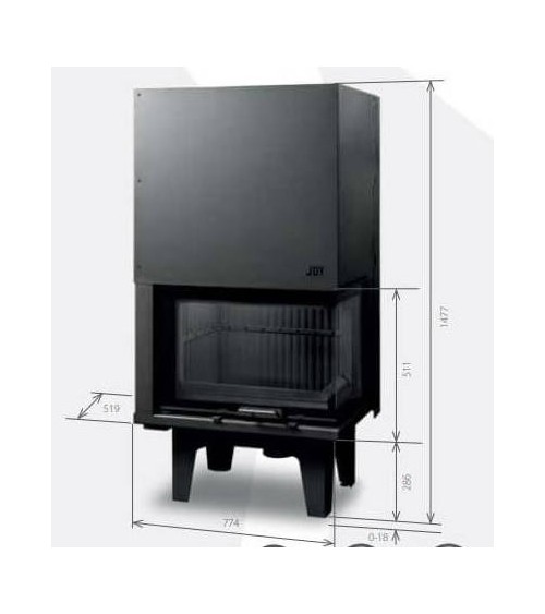 Insert de cheminée 80 JOY CG LD R d200 78 CM  7kW porte relevable