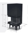 Insert de cheminée 80 JOY U LD d200 74 CM   7kW porte relevable