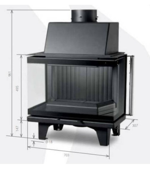 Insert de cheminée 70 BU 71 CM 7 kW