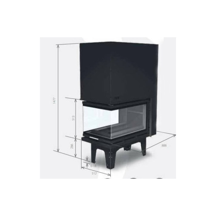 Insert de cheminée 80 JOY V LD d200 52 CM 7kW porte relevable Insert de cheminée 80 JOY V LD d200 52 CM 7kW porte relevable