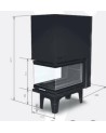 Insert de cheminée 80 JOY V LD d200 52 CM 7kW porte relevable
