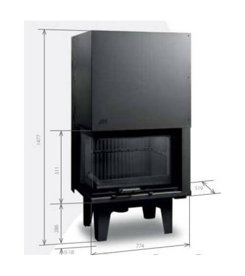 Insert de cheminée 80 JOY CG LD L d200 78 CM 7kW porte relevable