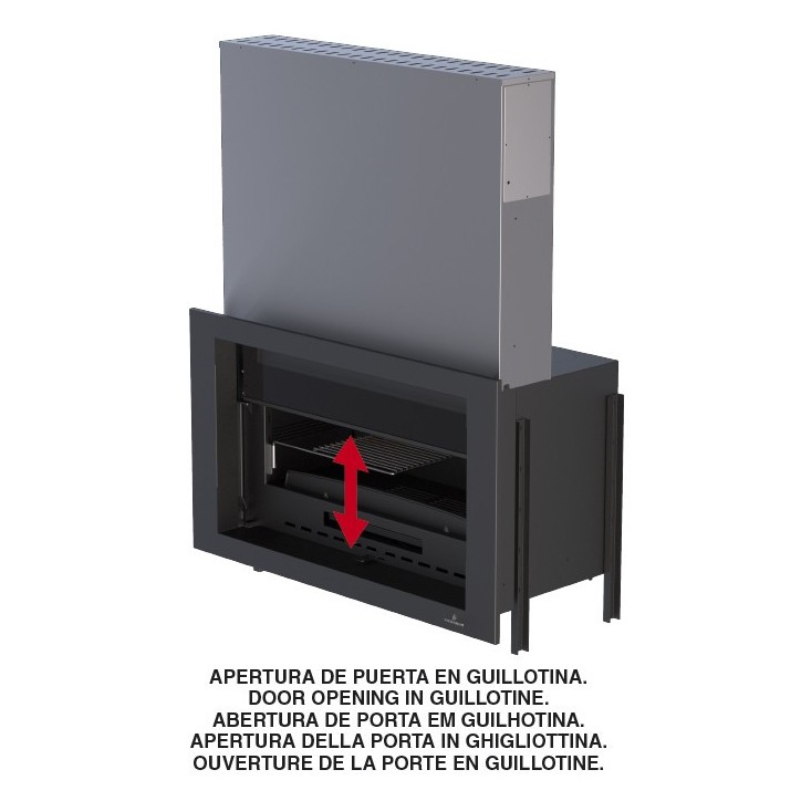 Insert bois porte relevable PARIS 90V‐G 15kW Insert bois porte relevable PARIS 90V‐G 15kW