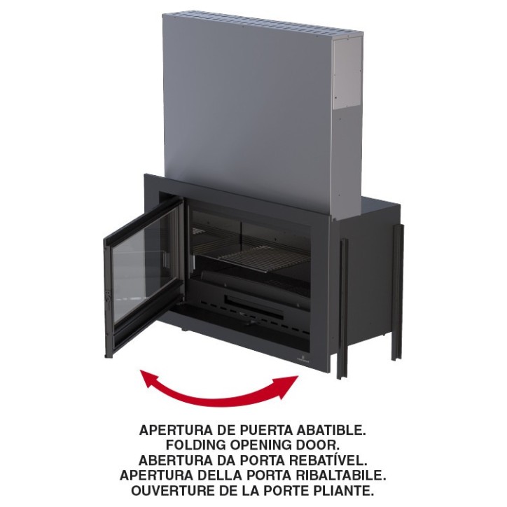 Insert bois porte relevable PARIS 90V‐G 15kW Insert bois porte relevable PARIS 90V‐G 15kW