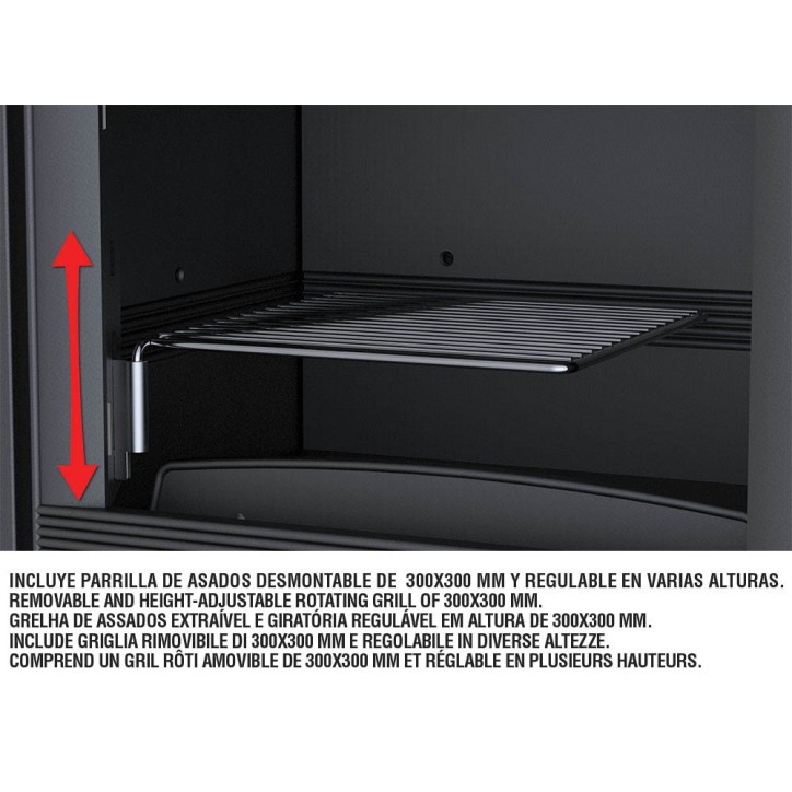 Insert bois porte relevable PARIS 90V‐G 15kW Insert bois porte relevable PARIS 90V‐G 15kW