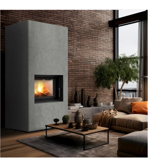 Cheminée modulaire FLOKI 8 Kw face avant GRIS