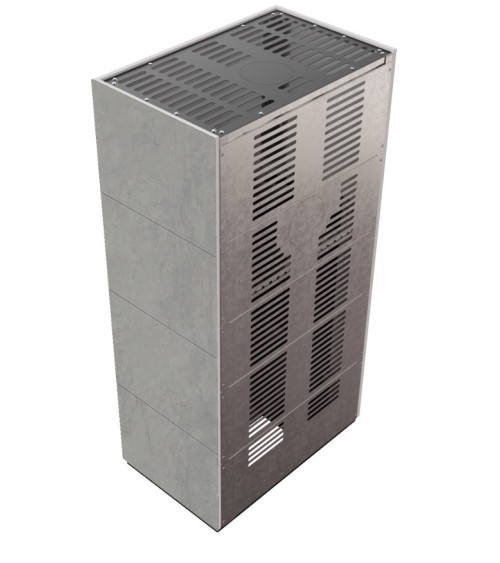 Cheminée modulaire FLOKI 8 Kw face avant GRIS