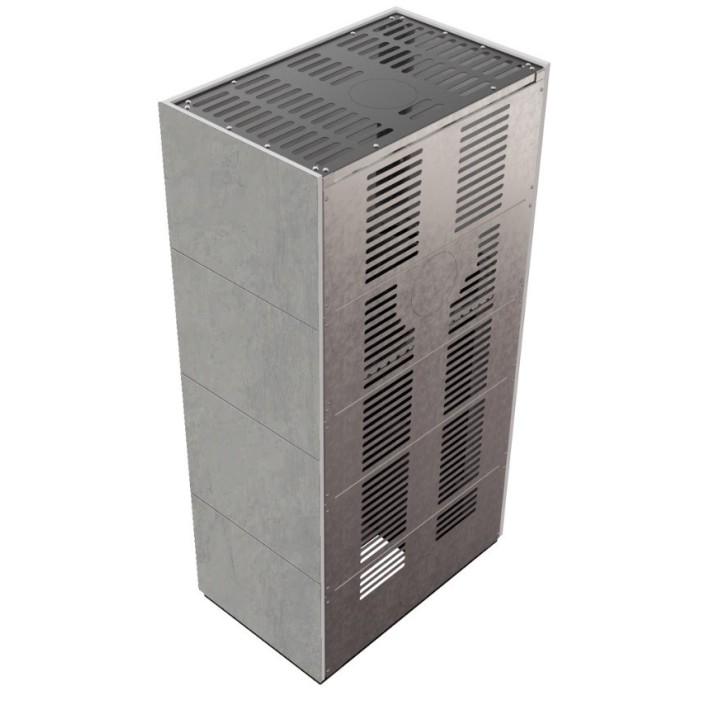 Cheminée modulaire FLOKI 8 Kw face avant GRIS