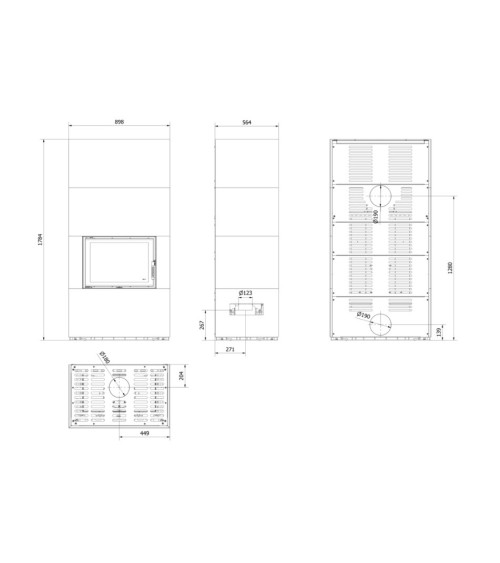 Cheminée modulaire FLOKI 8 Kw face avant GRIS