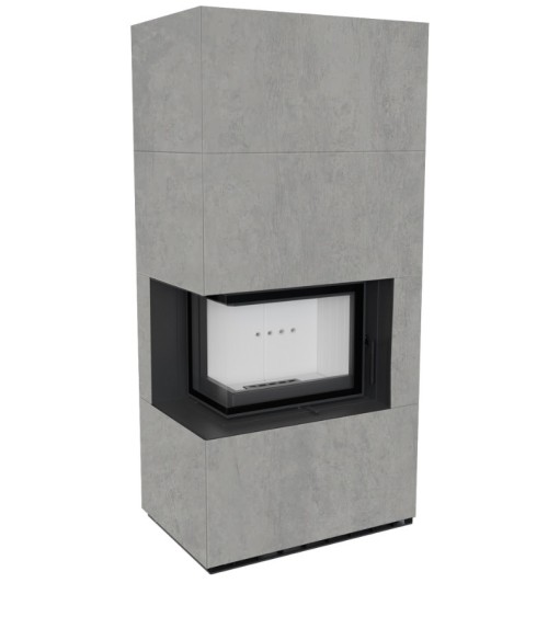 Cheminée modulaire FLOKI 8 Kw coin gauche GRIS