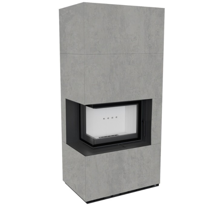 Cheminée modulaire FLOKI 8 Kw coin gauche GRIS