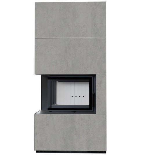 Cheminée modulaire FLOKI 8 Kw coin gauche GRIS