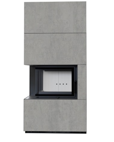 Cheminée modulaire FLOKI 8 Kw coin gauche GRIS