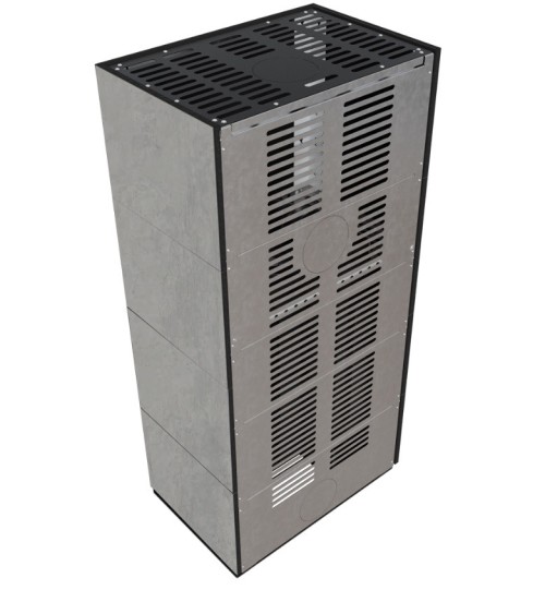 Cheminée modulaire FLOKI 8 Kw coin gauche GRIS