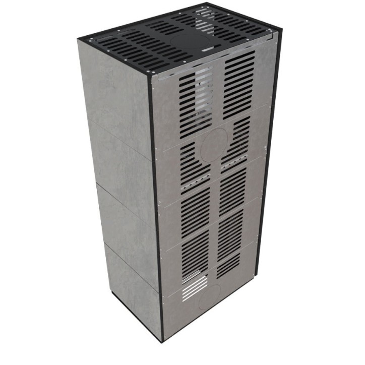 Cheminée modulaire FLOKI 8 Kw coin gauche GRIS